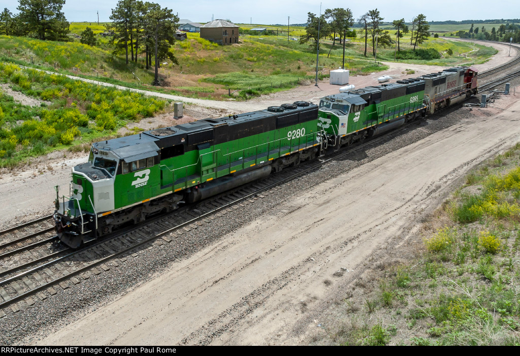 BNSF 9280 9285 and 8298 work as a manned helper power set on Crawford Hill